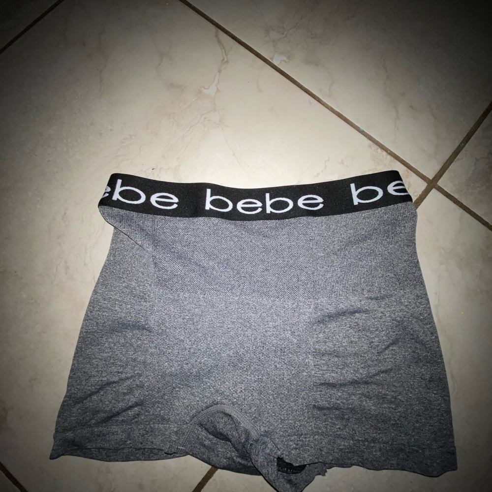 BEBE SPANDEX SHORTS GREY